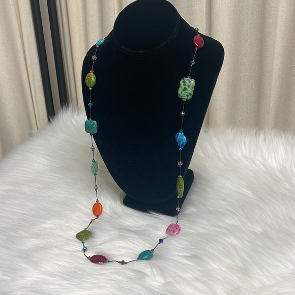 GORGEOUS ROCK & GLASS BEAD NECKLACE - Picture 6 of 13